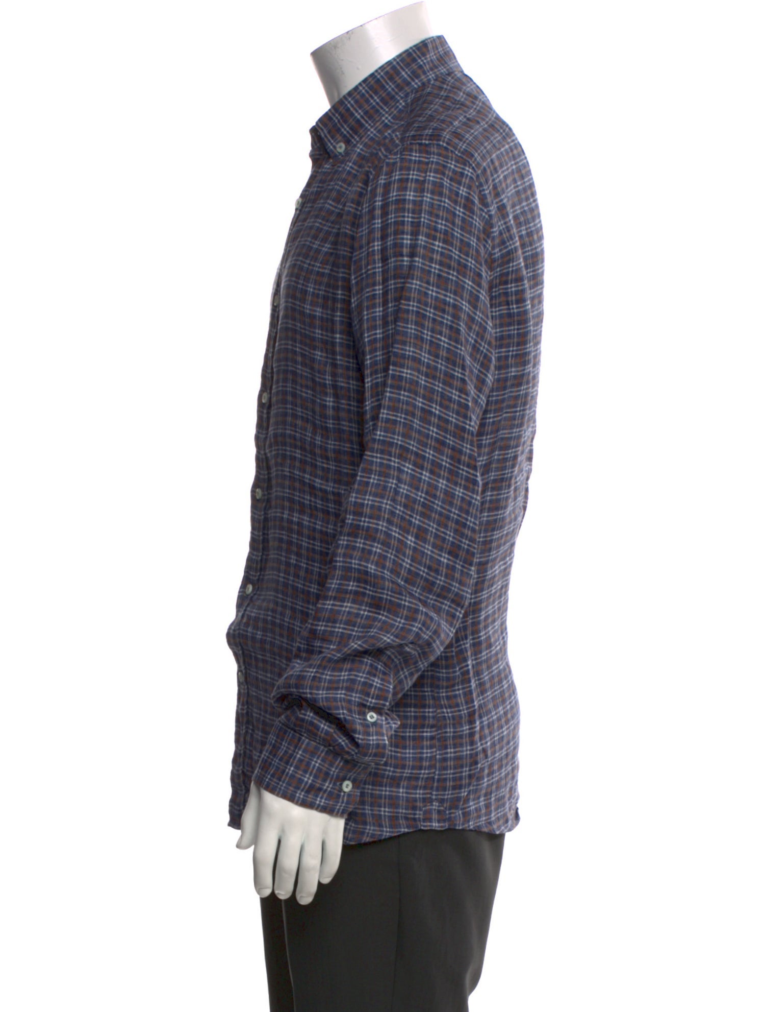 Brunello Cucinelli Linen Plaid Print Shirt