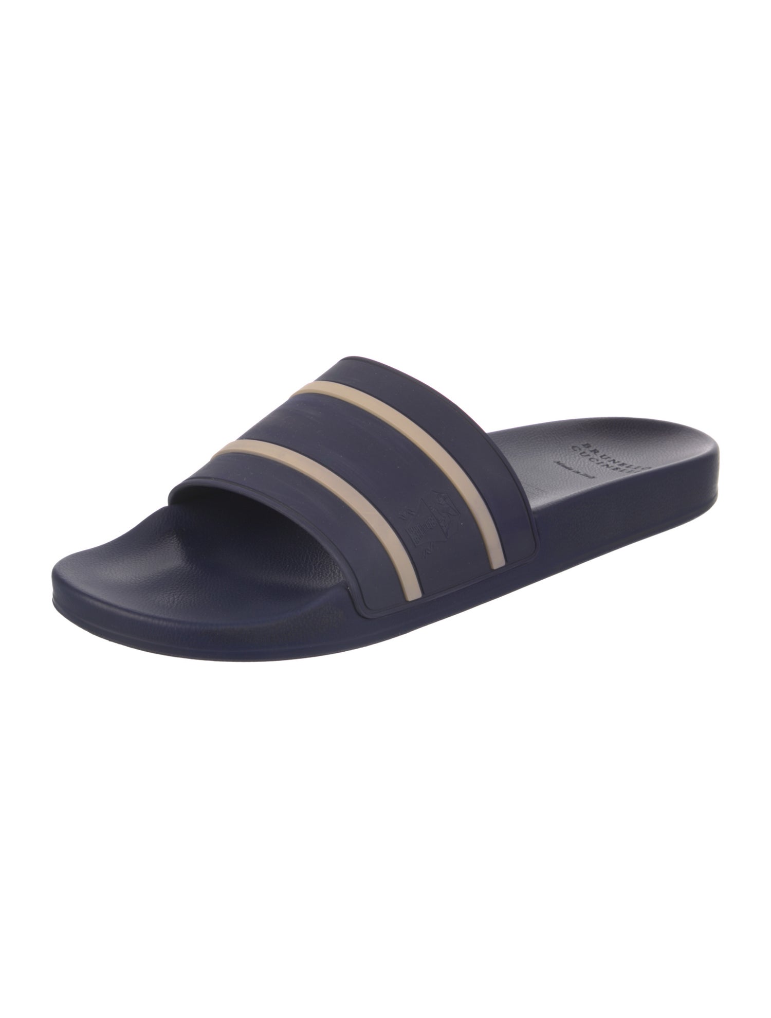 Brunello Cucinelli Rubber Striped Slides