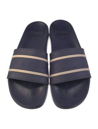 Brunello Cucinelli Rubber Striped Slides