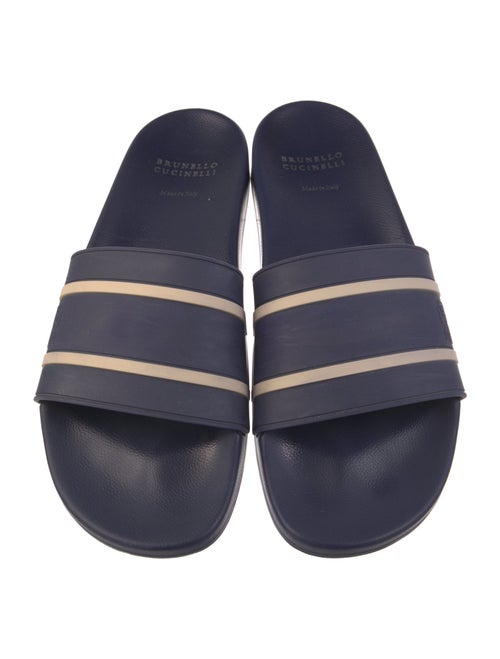Brunello Cucinelli Rubber Striped Slides
