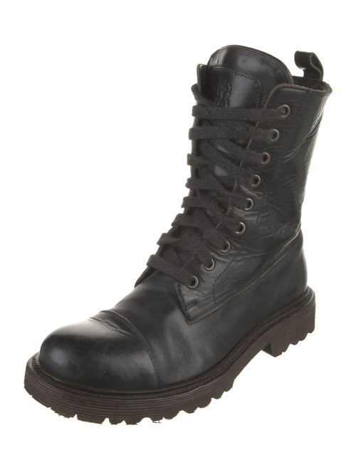 Brunello Cucinelli Monili Leather Combat Boots