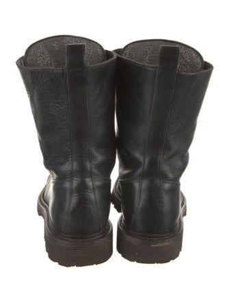 Brunello Cucinelli Monili Leather Combat Boots