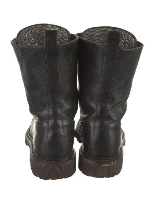 Brunello Cucinelli Monili Leather Combat Boots