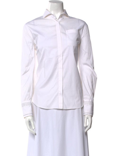 Brunello Cucinelli Long Sleeve Button-Up Top