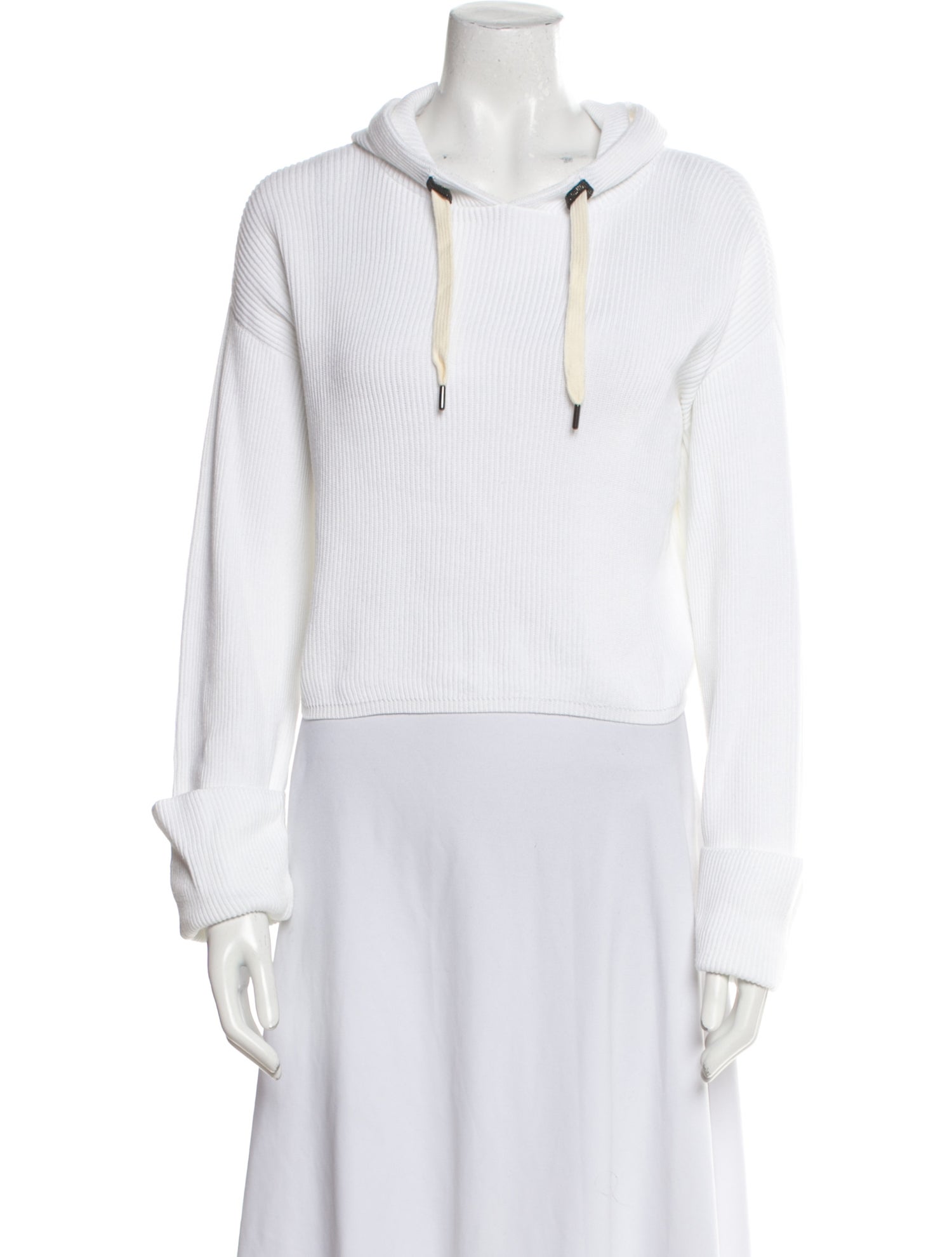 Brunello Cucinelli V-Neck Long Sleeve Crop Top