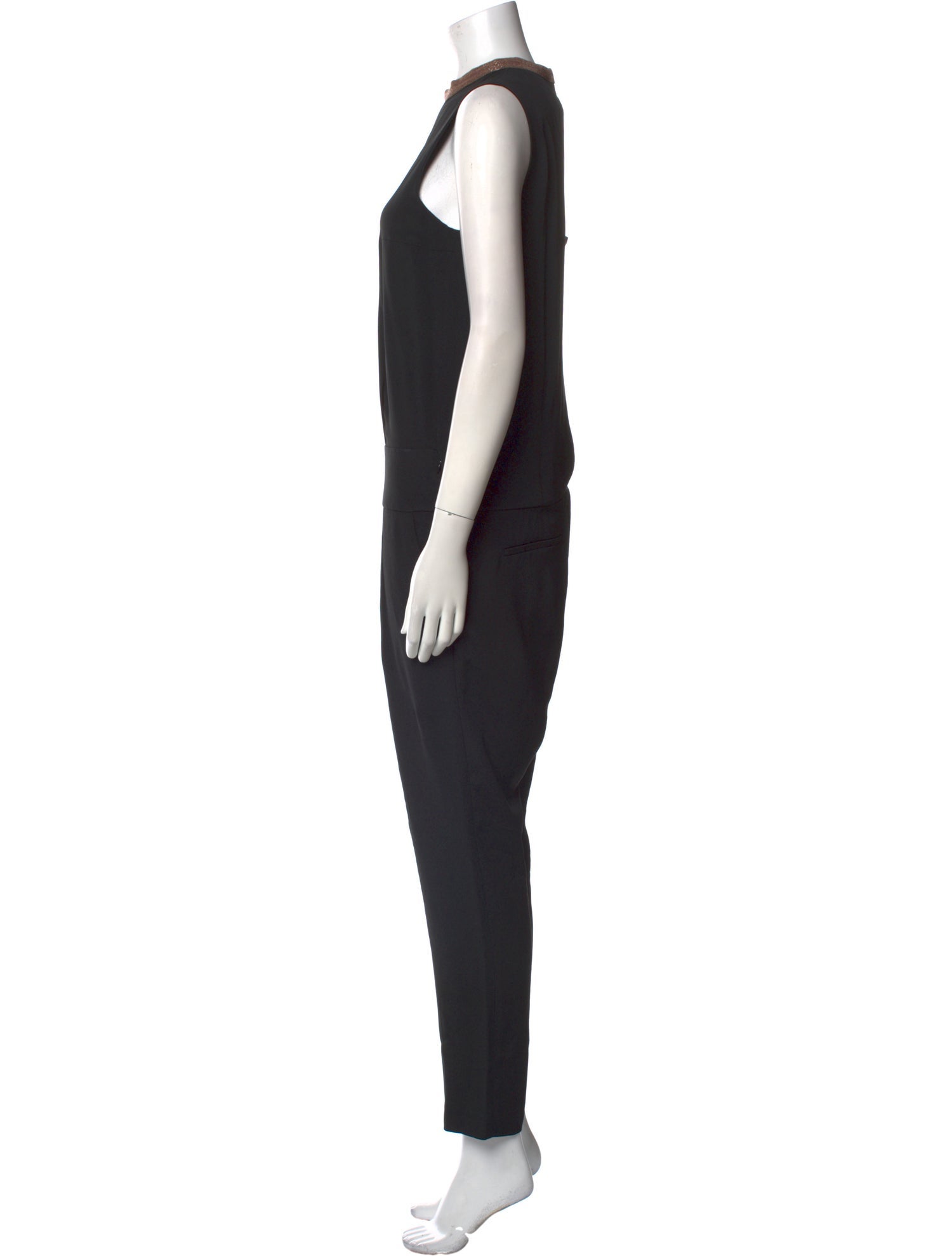 Brunello Cucinelli Silk Crew Neck Jumpsuit