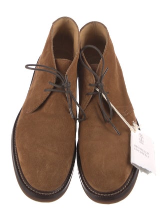 Brunello Cucinelli Suede Lace-Up Boots