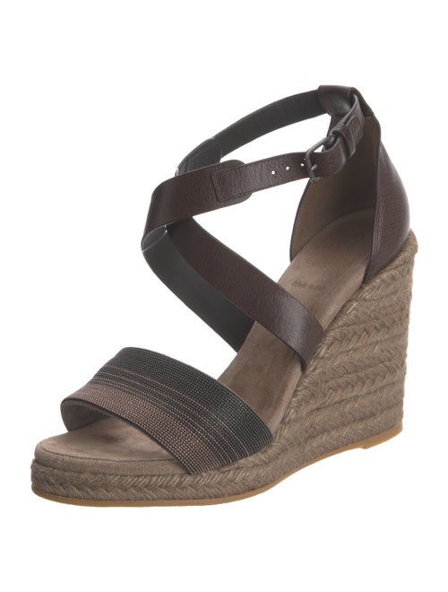 Brunello Cucinelli Monili Leather Espadrilles