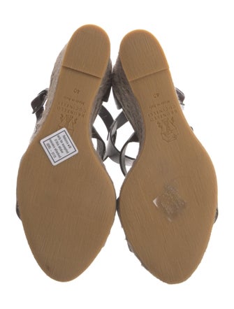 Brunello Cucinelli Monili Leather Espadrilles