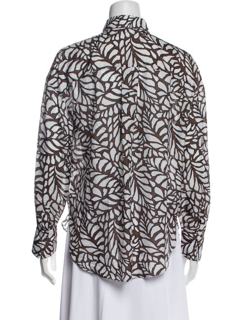 Brunello Cucinelli Silk Printed Button-Up Top
