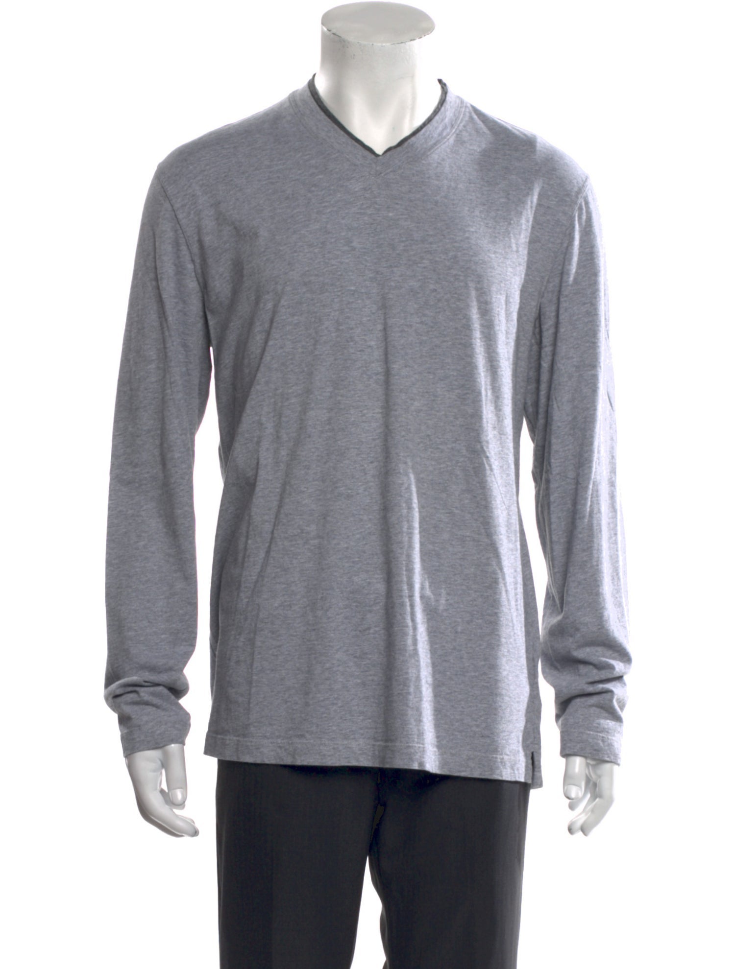Brunello Cucinelli V-Neck Long Sleeve T-Shirt