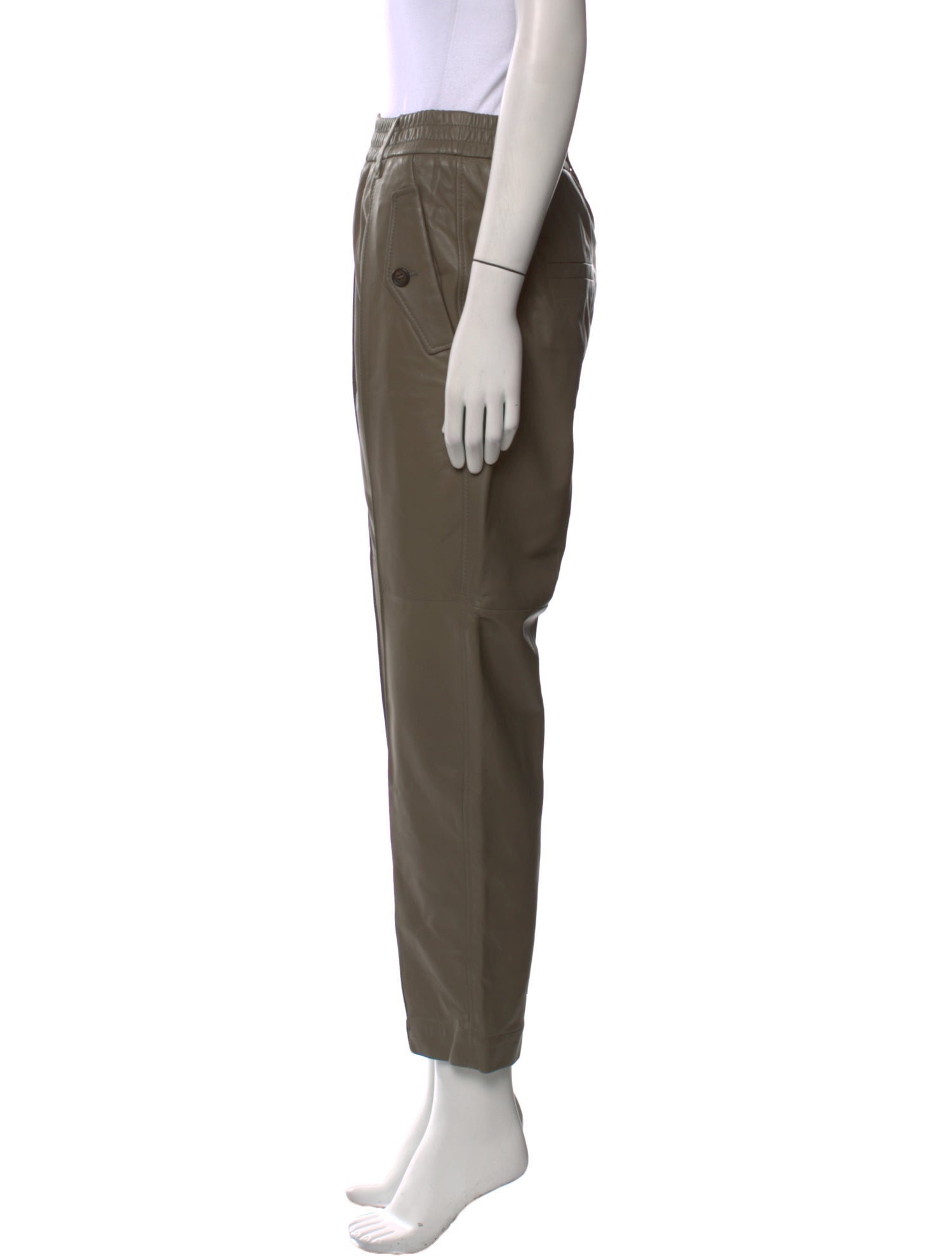 Brunello Cucinelli Leather Straight Leg Pants w/ Tags