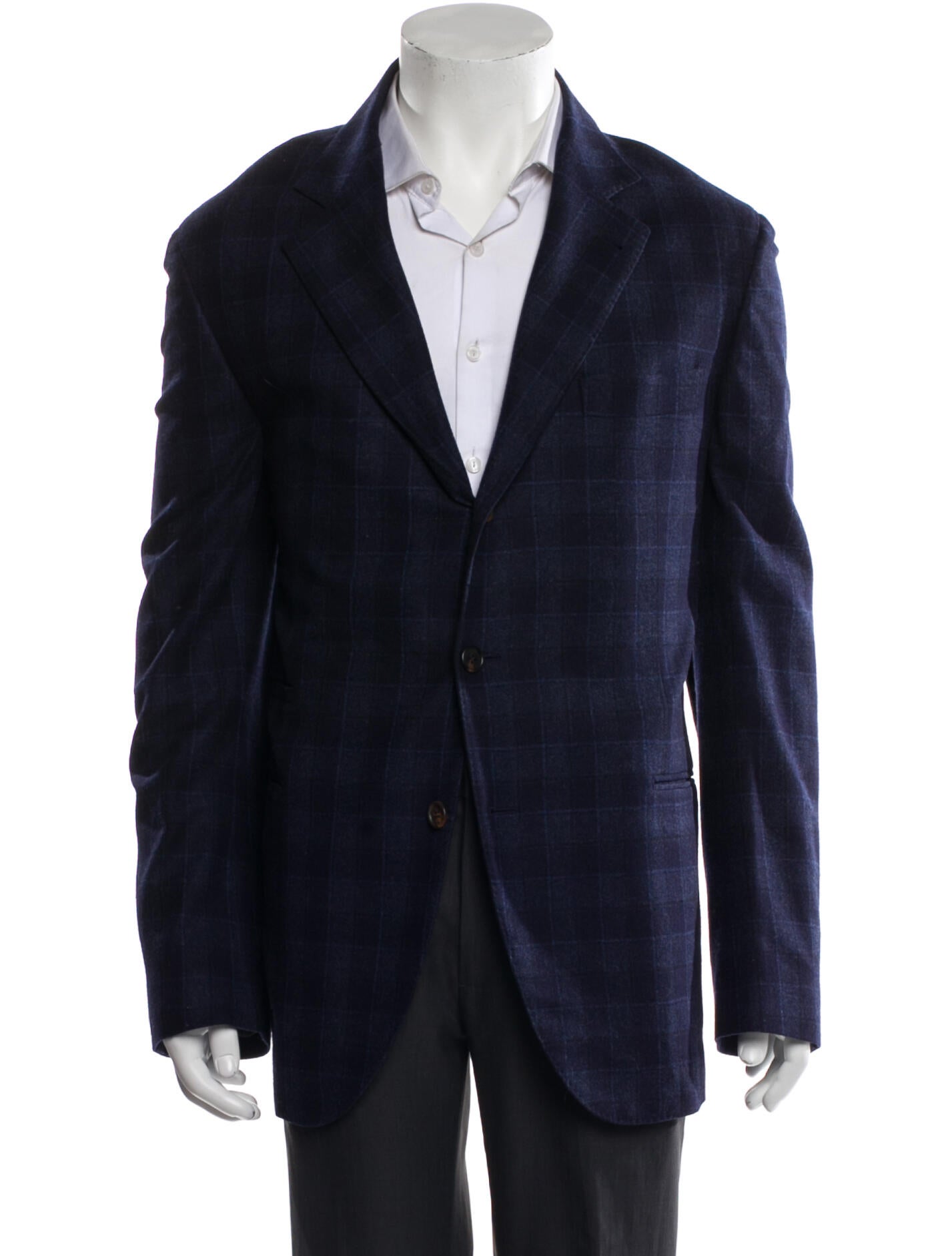 Brunello Cucinelli Wool Plaid Print Blazer