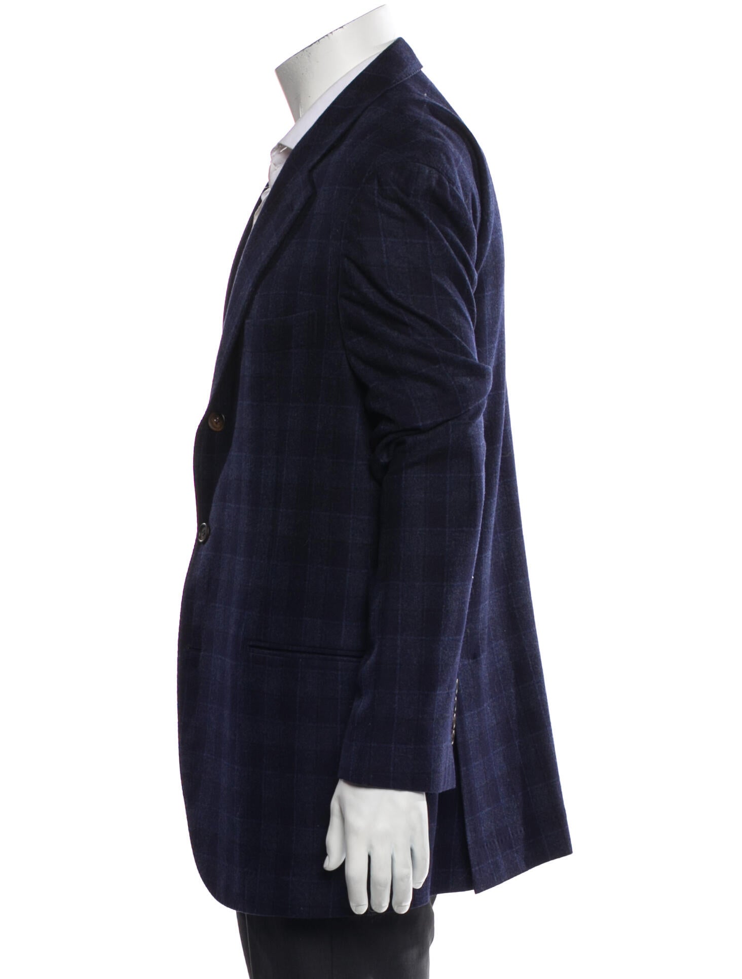 Brunello Cucinelli Wool Plaid Print Blazer