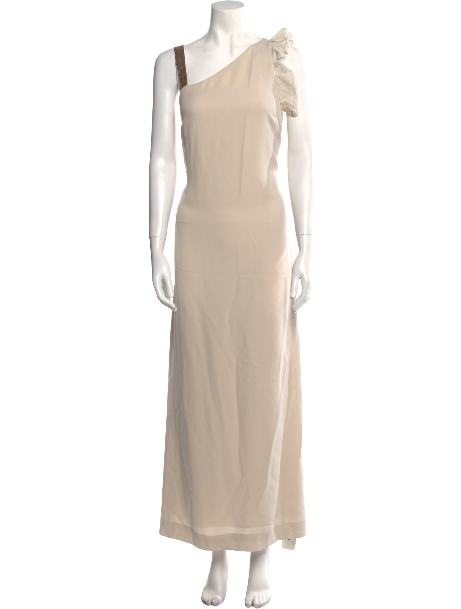 Brunello Cucinelli One-Shoulder Long Dress