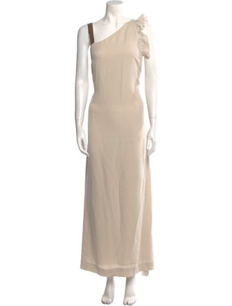 Brunello Cucinelli One-Shoulder Long Dress
