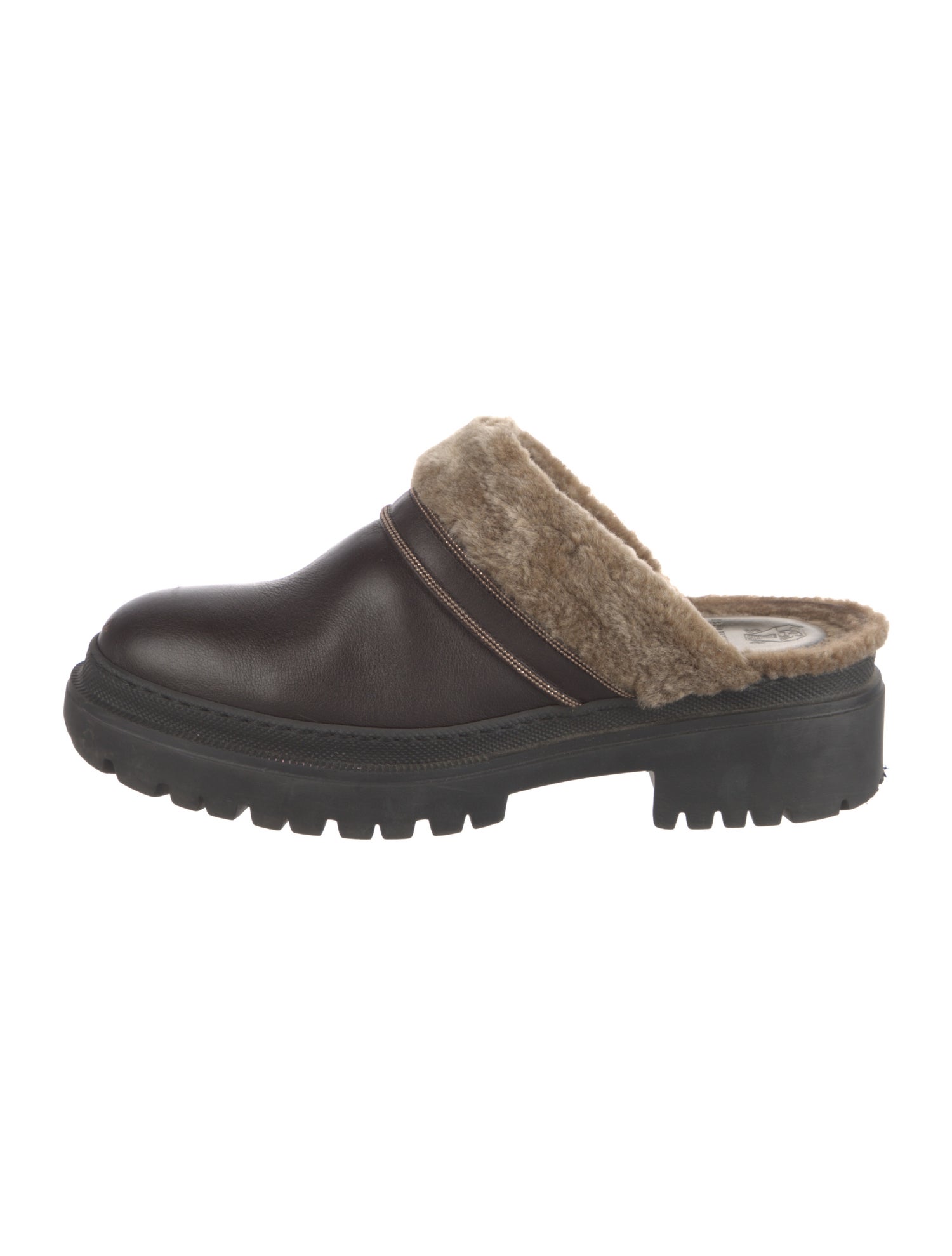 Brunello Cucinelli Monili Leather Mules