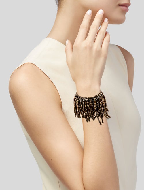 Brunello Cucinelli Coated Hematite Fringe Bracelet