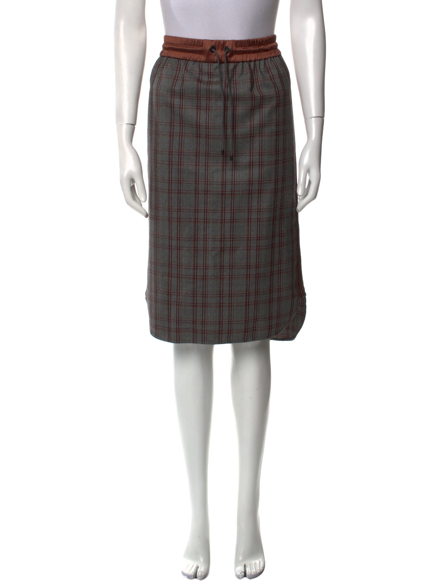 Brunello Cucinelli Virgin Wool Knee-Length Skirt