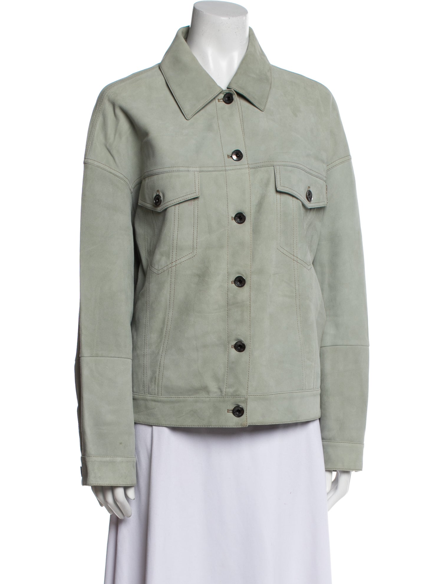 Brunello Cucinelli Leather Denim Jacket