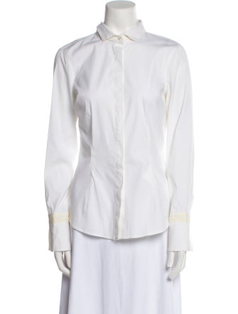 Brunello Cucinelli Long Sleeve Button-Up Top