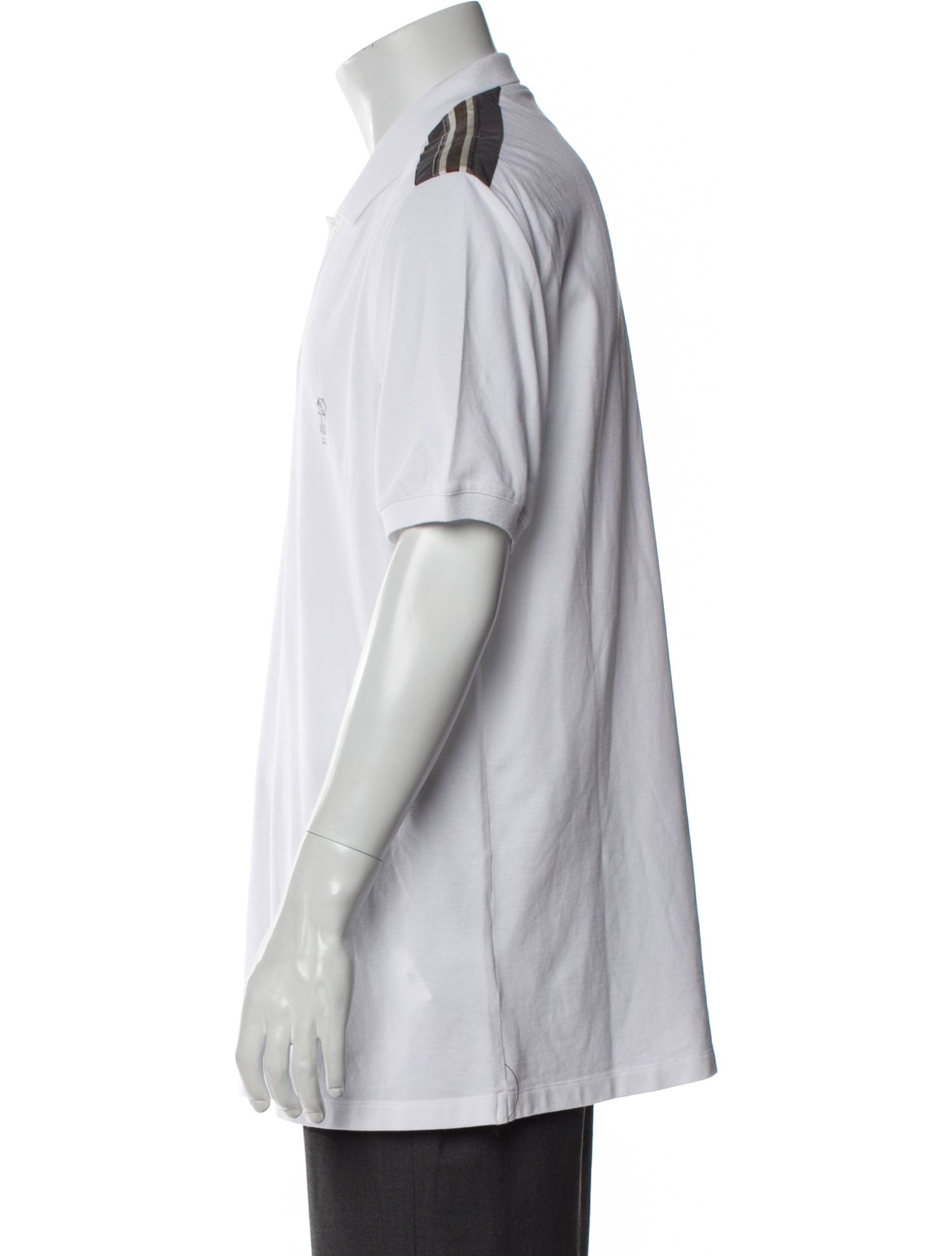 Brunello Cucinelli Striped V-Neck Polo Shirt