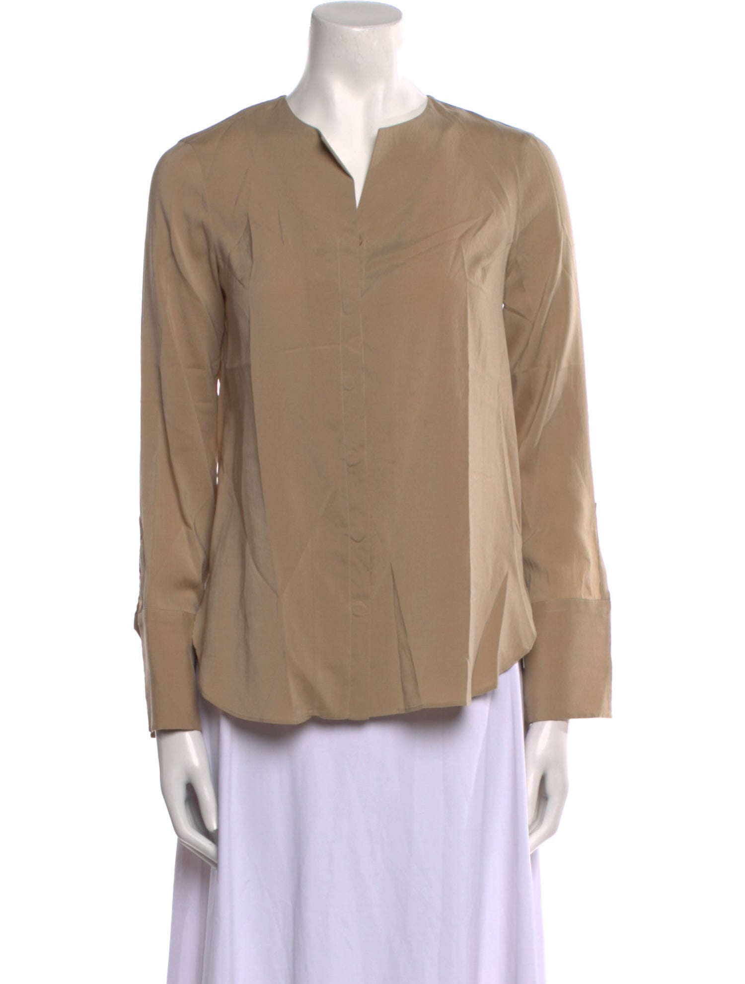 Brunello Cucinelli Silk V-Neck Blouse
