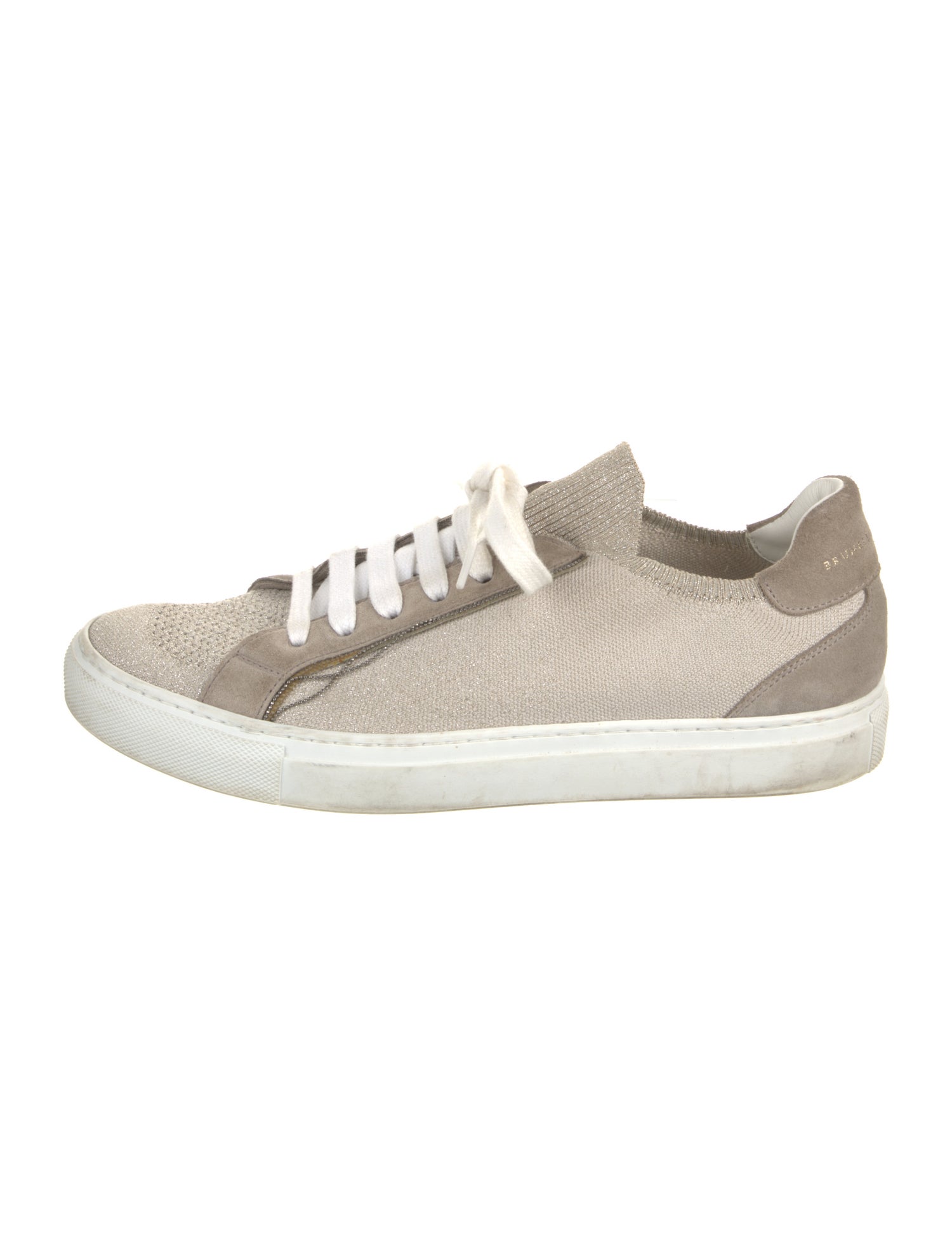Brunello Cucinelli Leather Glitter Accents Sneakers