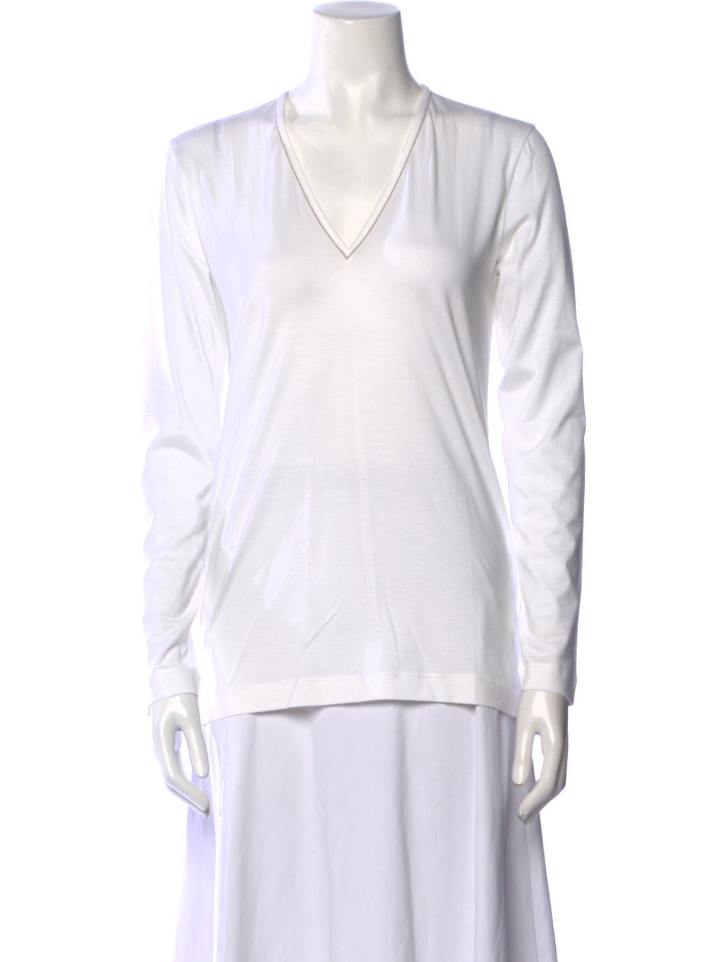 Brunello Cucinelli V-Neck Long Sleeve Top w/ Tags