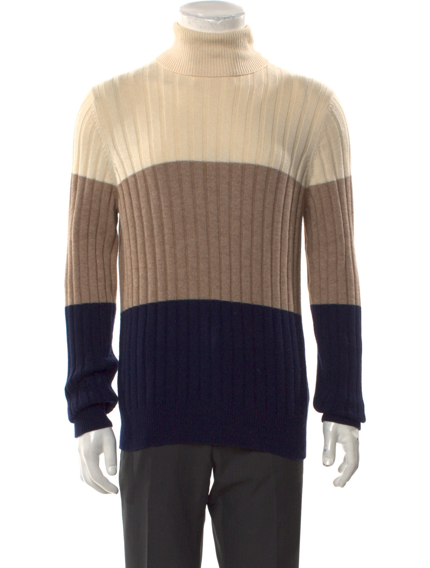 Brunello Cucinelli Virgin Wool Colorblock Pattern Pullover
