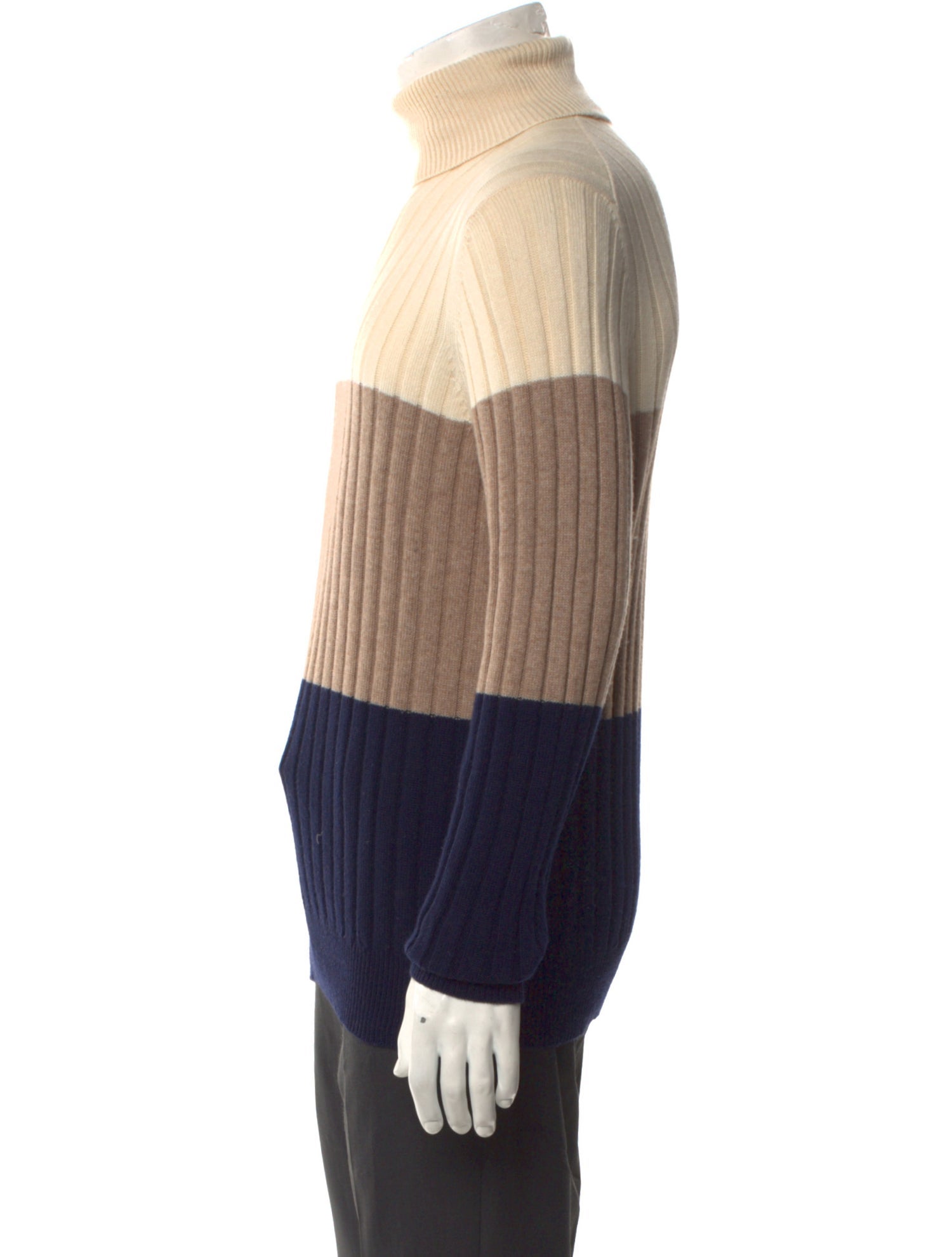 Brunello Cucinelli Virgin Wool Colorblock Pattern Pullover
