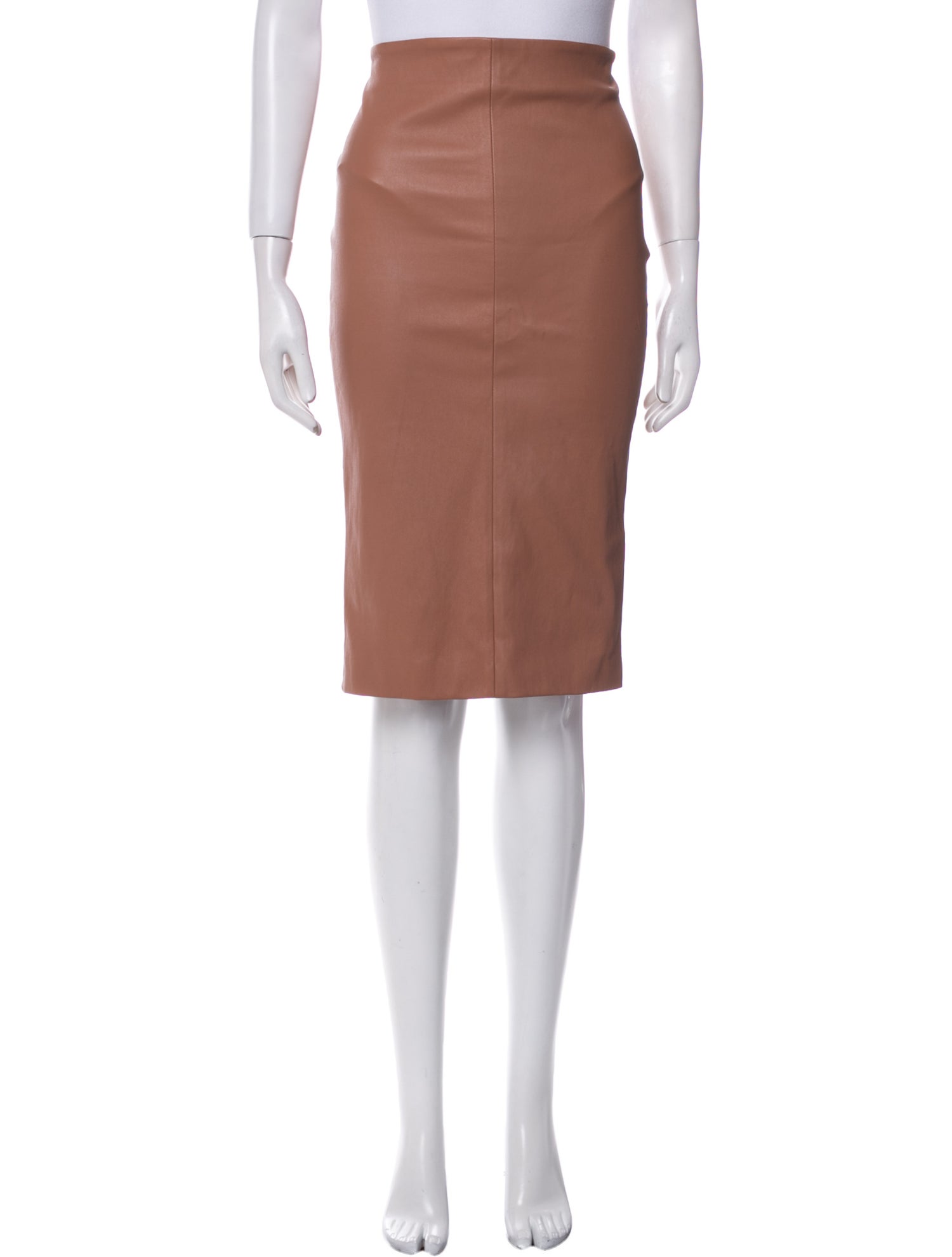 Brunello Cucinelli Leather Knee-Length Skirt