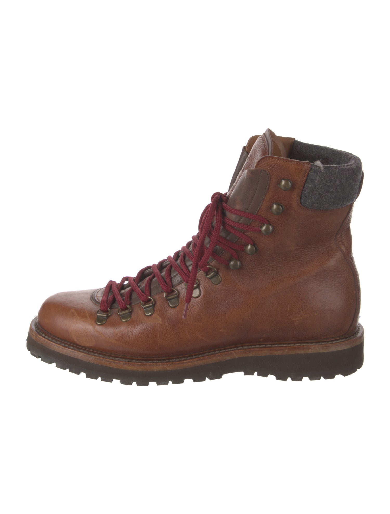 Brunello Cucinelli Leather Hiking Boots