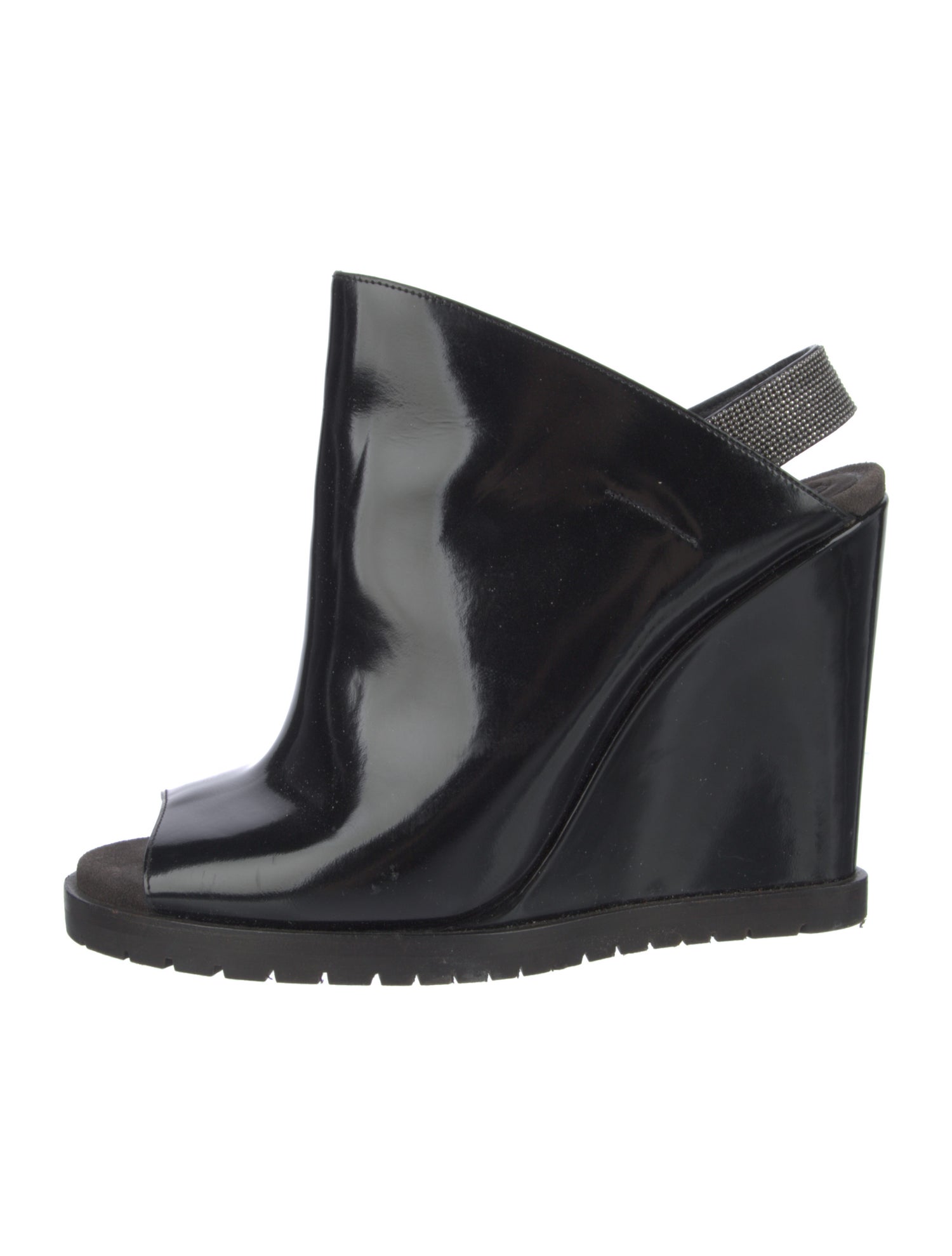 Brunello Cucinelli Monili Leather Slingback Sandals