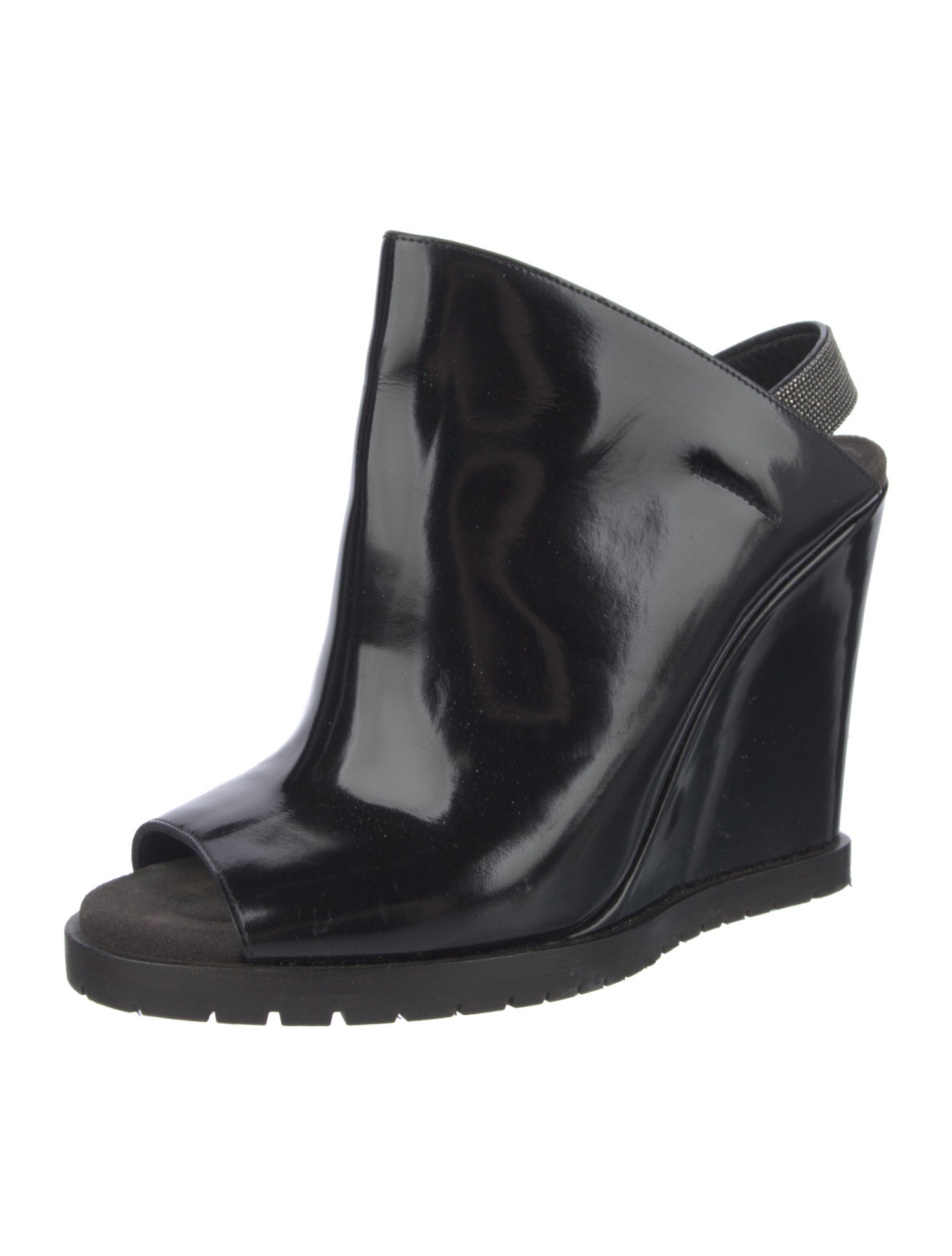 Brunello Cucinelli Monili Leather Slingback Sandals