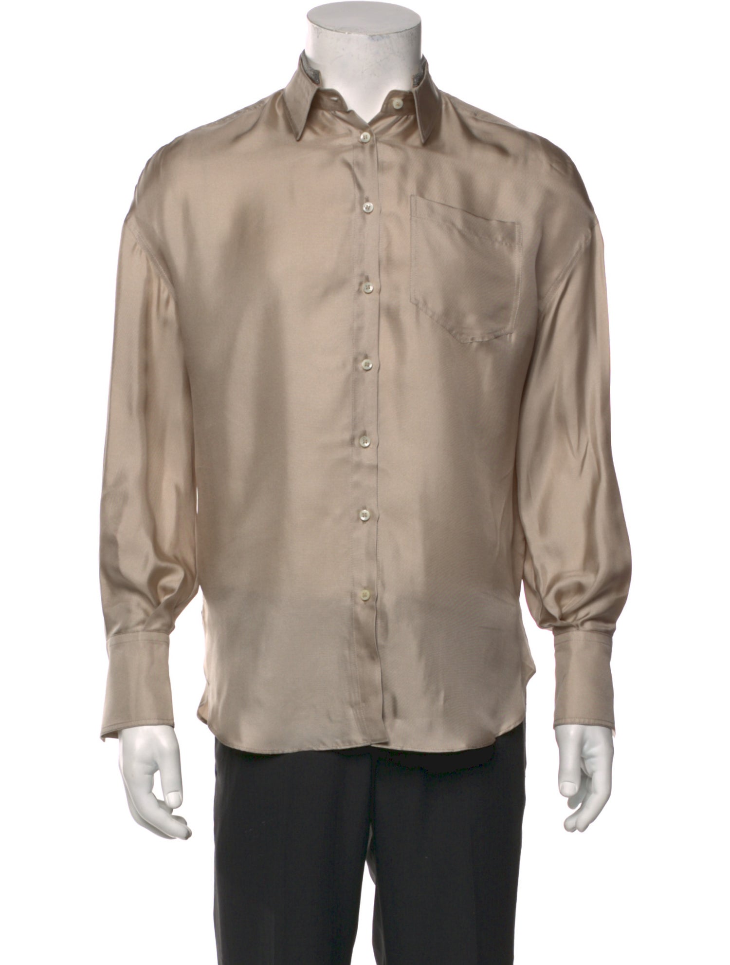 Brunello Cucinelli Silk Long Sleeve Dress Shirt