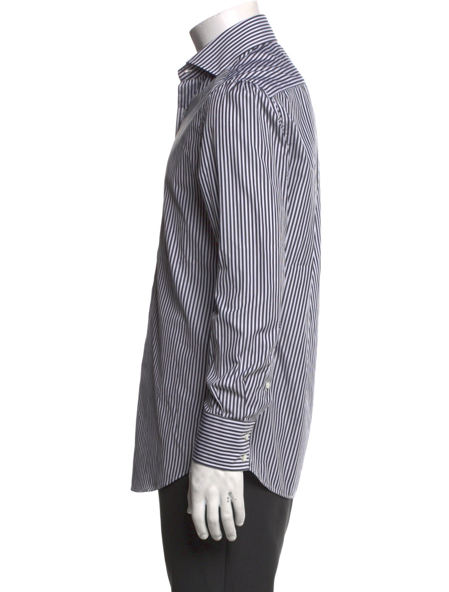Brunello Cucinelli Striped Long Sleeve Dress Shirt