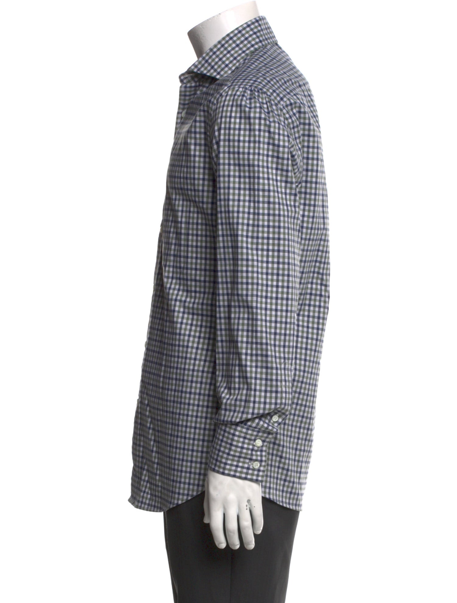 Brunello Cucinelli Plaid Print Long Sleeve Dress Shirt