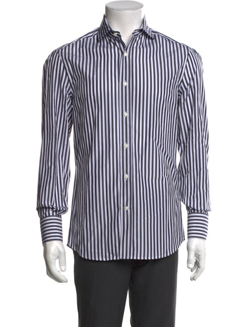 Brunello Cucinelli Striped Long Sleeve Dress Shirt
