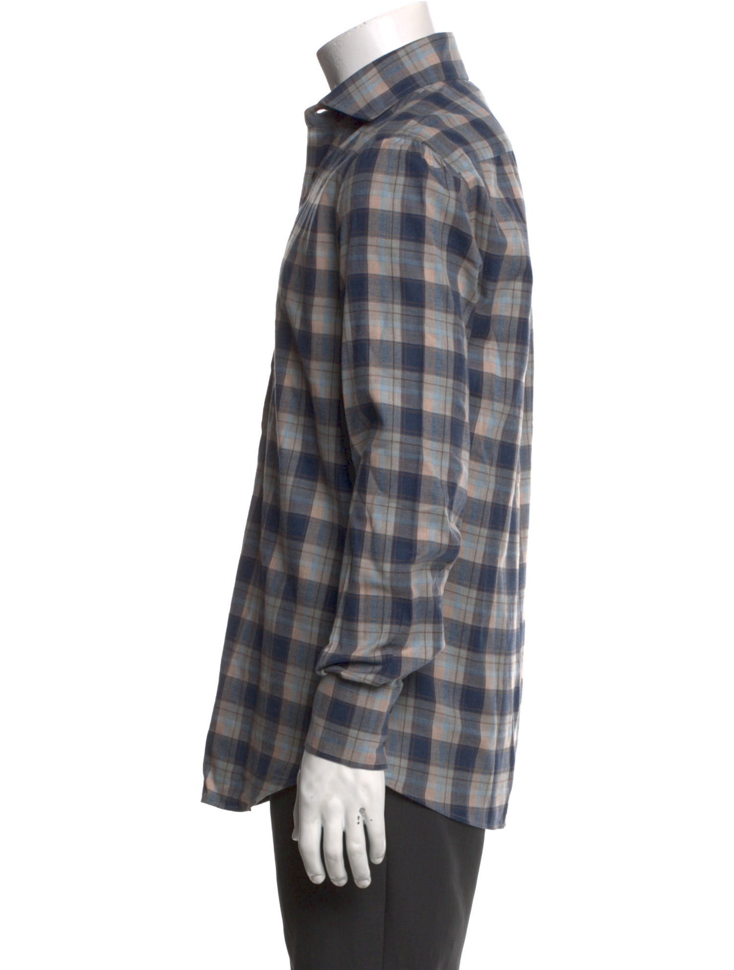 Brunello Cucinelli Plaid Print Long Sleeve Shirt