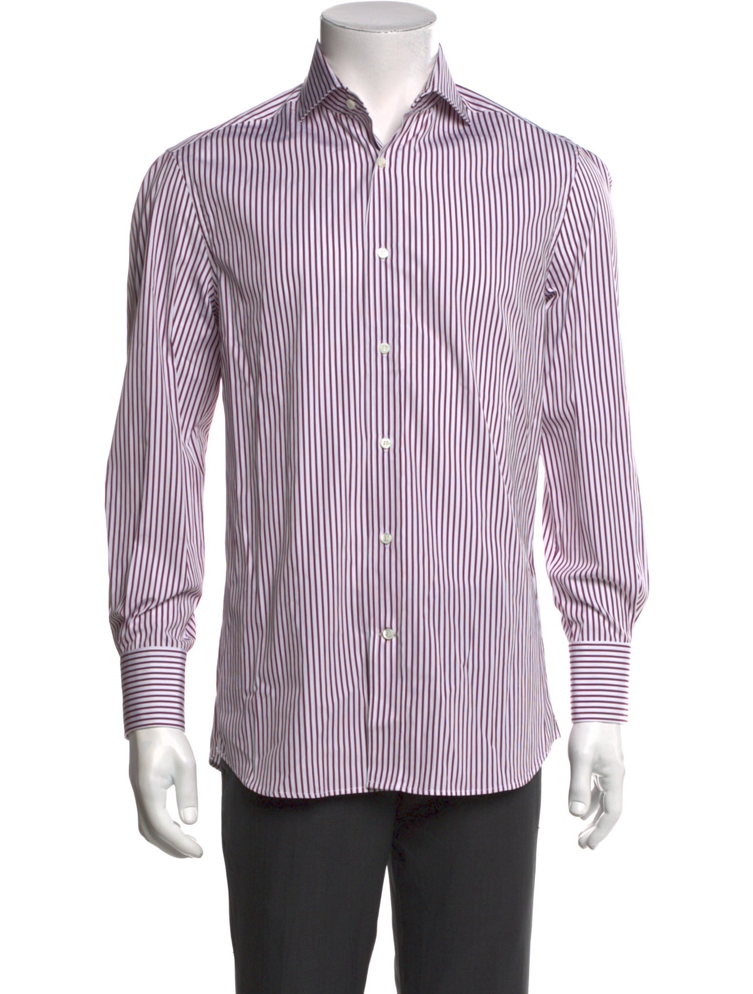 Brunello Cucinelli Striped Long Sleeve Dress Shirt