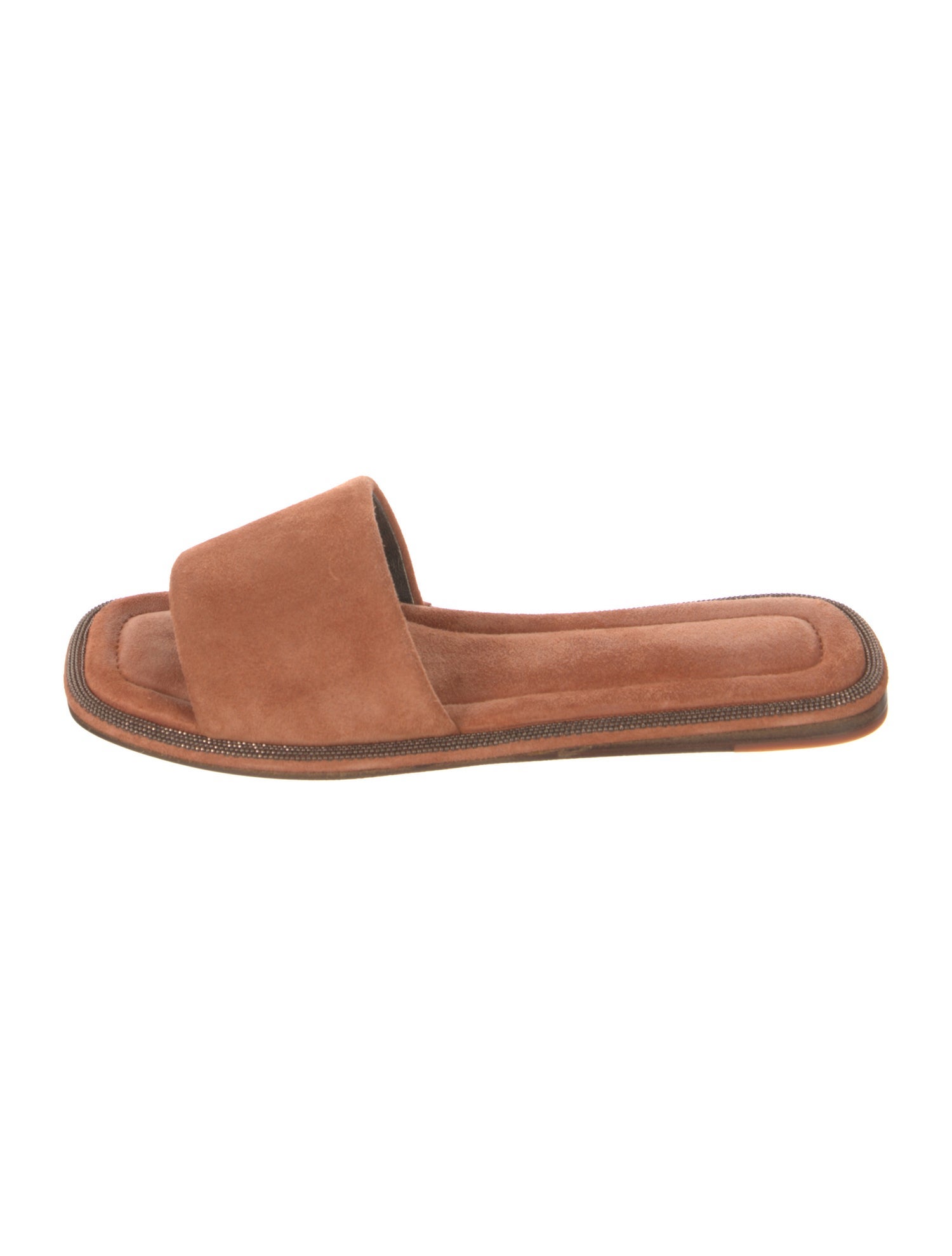 Brunello Cucinelli Monili Suede Slides