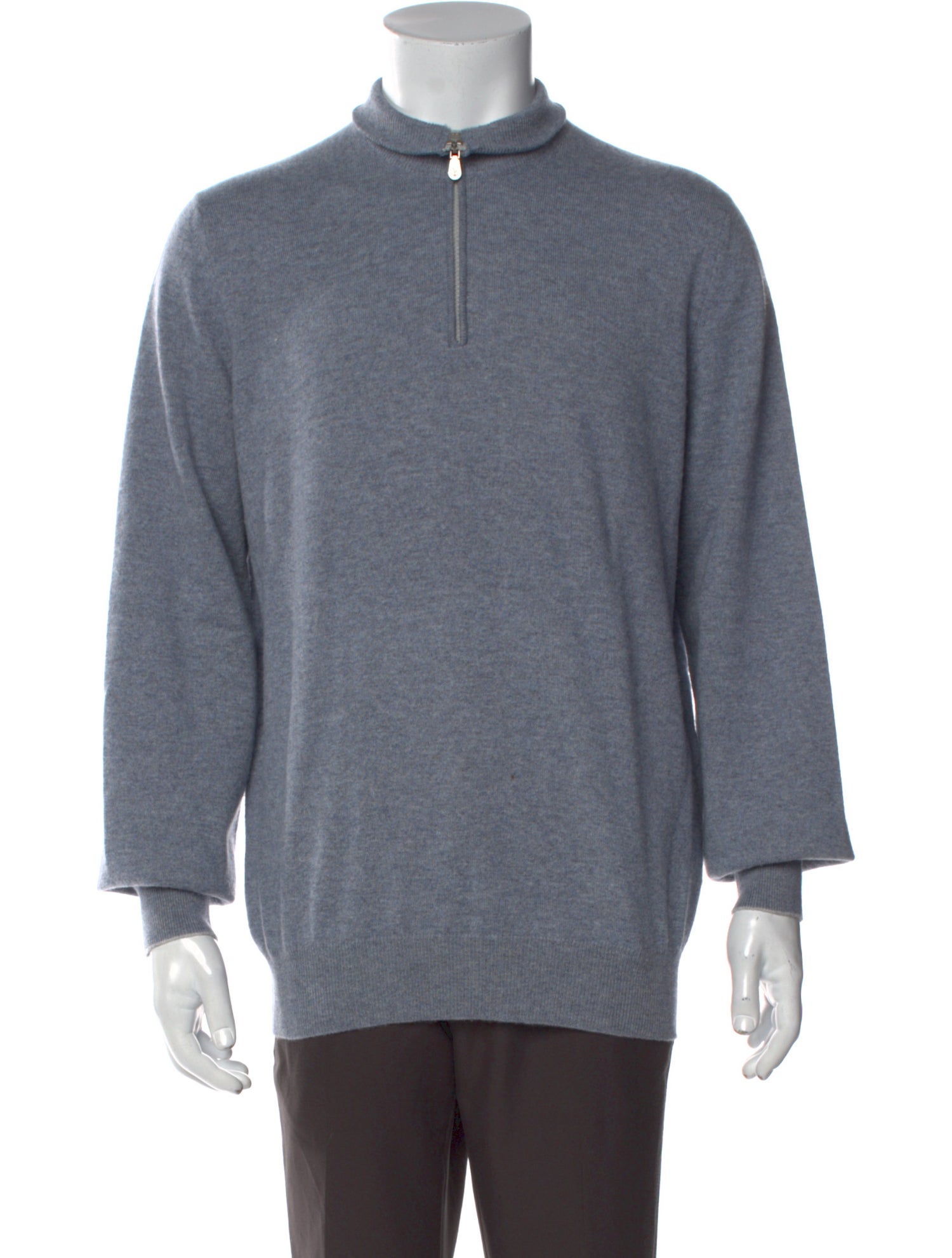 Brunello Cucinelli Cashmere Mock Neck Polo Sweater