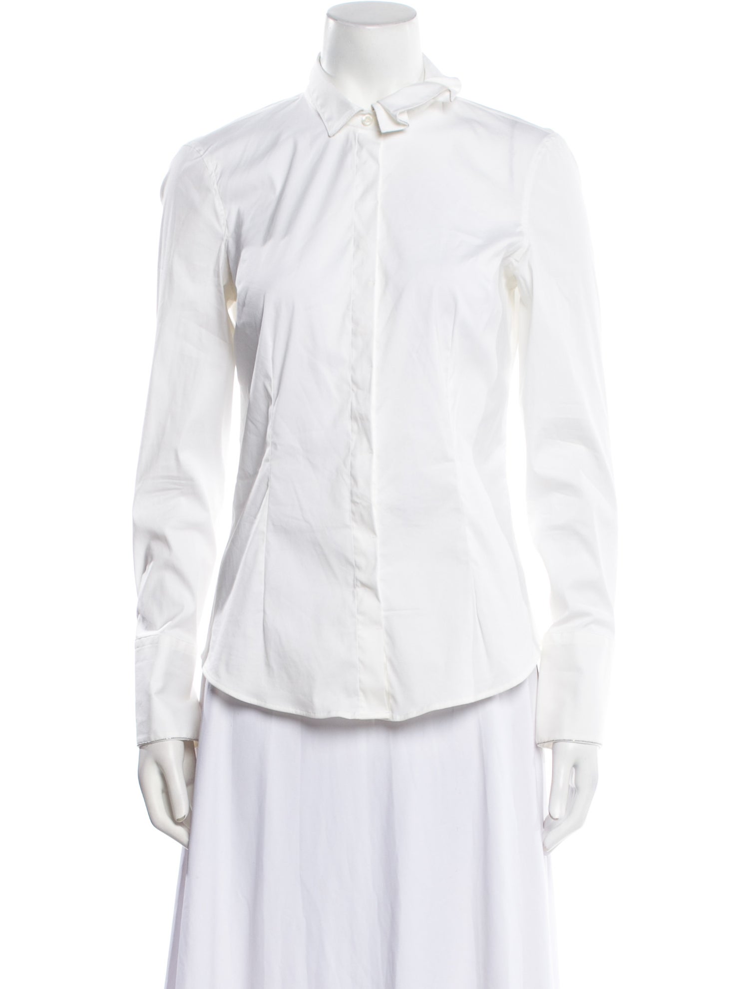 Brunello Cucinelli Long Sleeve Button-Up Top