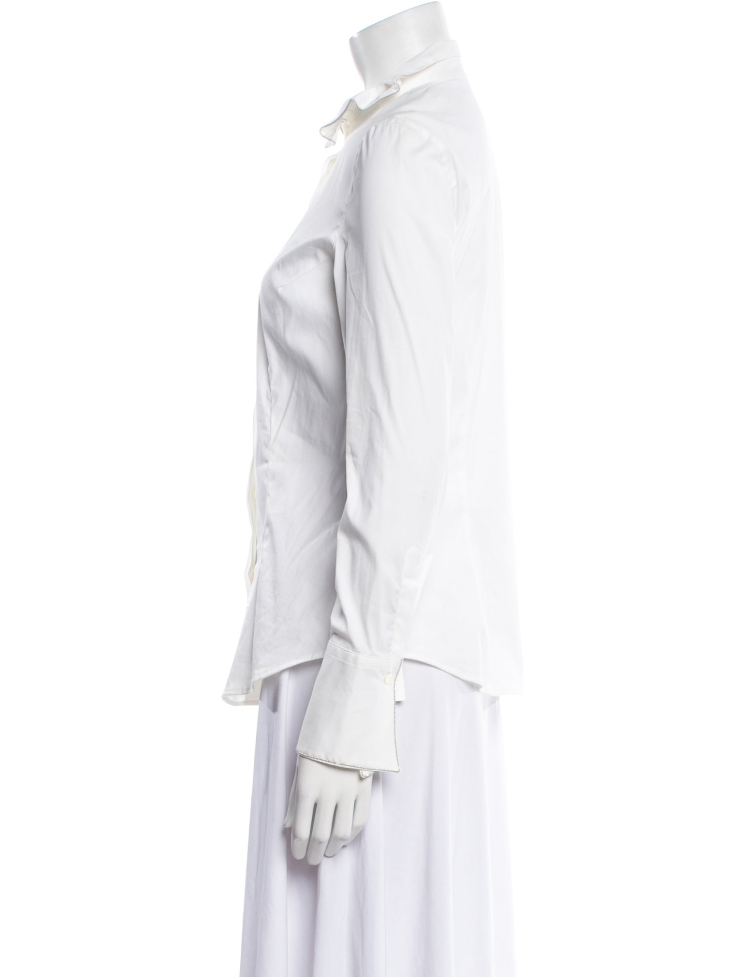 Brunello Cucinelli Long Sleeve Button-Up Top