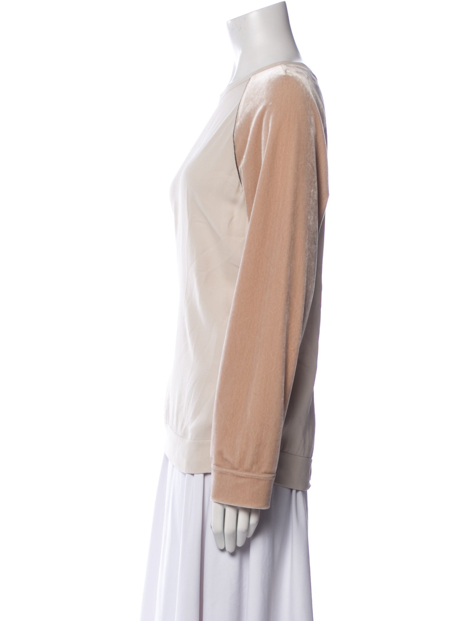 Brunello Cucinelli Silk Bateau Neckline Sweatshirt