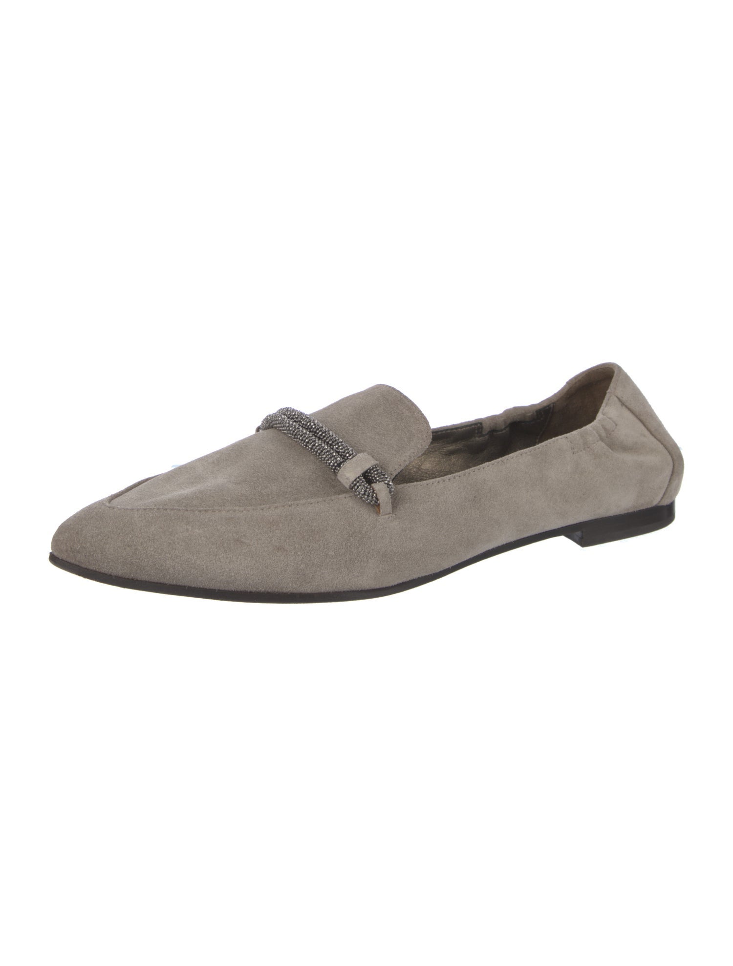 Brunello Cucinelli Monili Suede Loafers