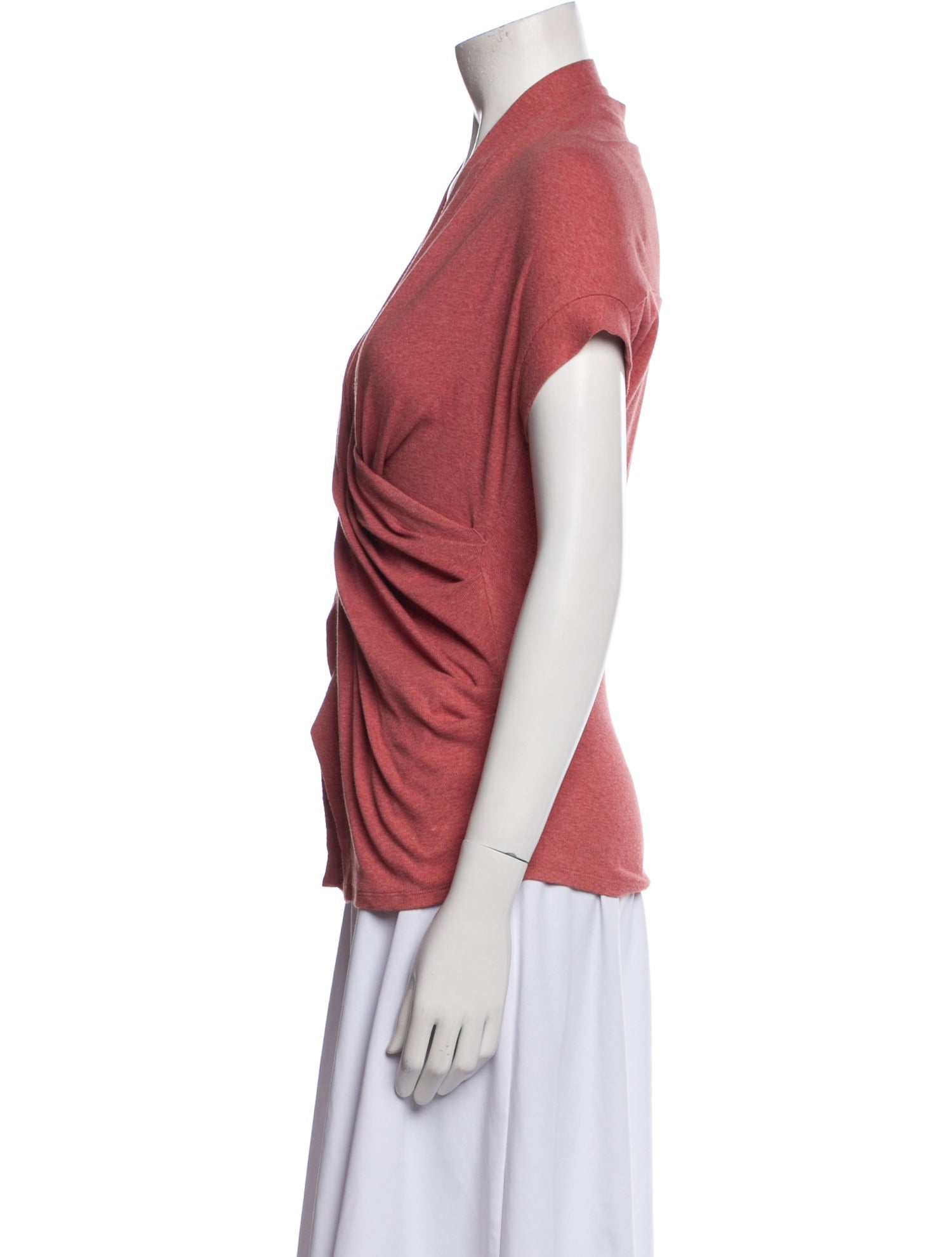Brunello Cucinelli Cowl Neck Short Sleeve Blouse