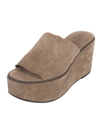 Brunello Cucinelli Monili Suede Slides