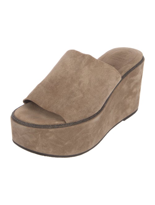 Brunello Cucinelli Monili Suede Slides